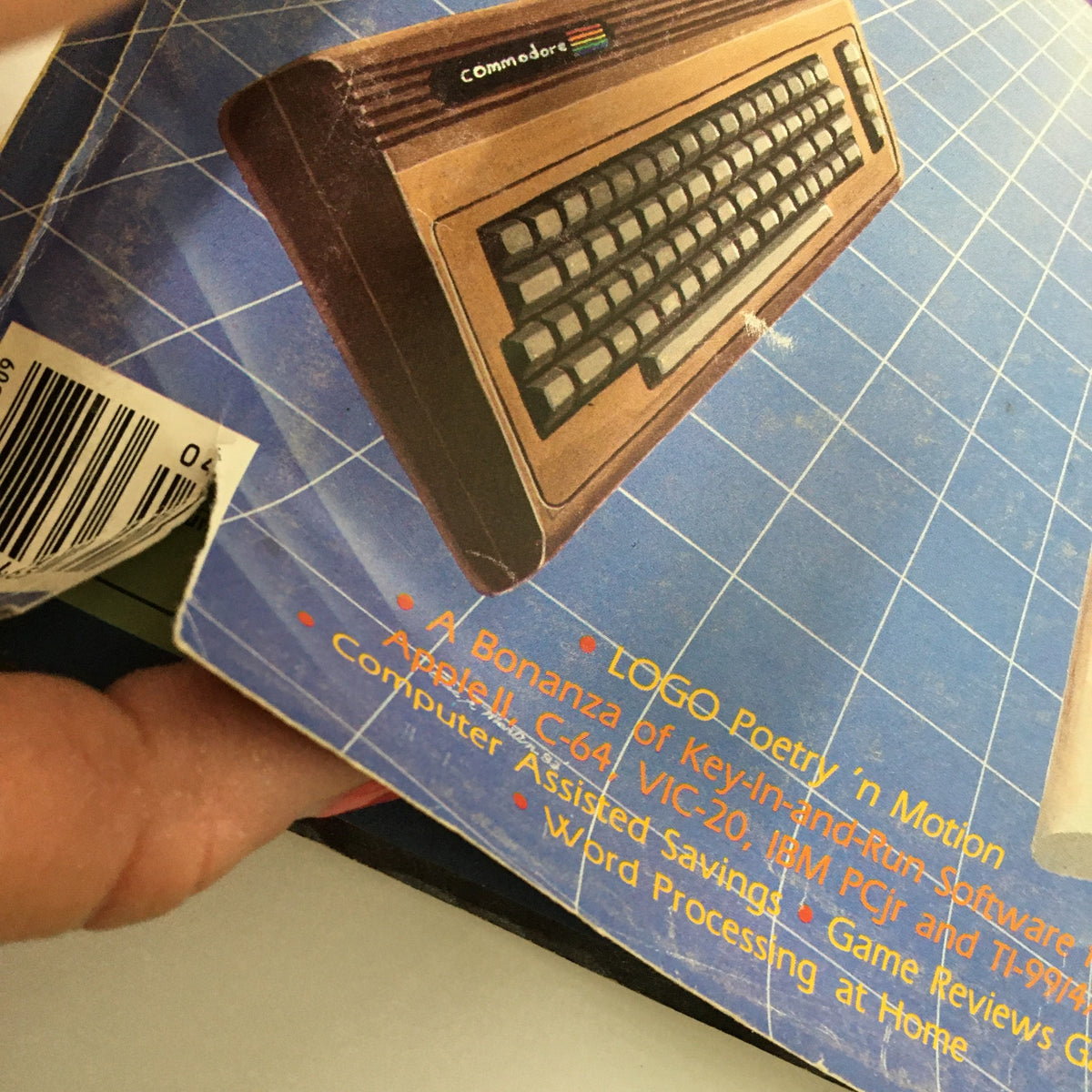 Lower corner detail of Home Computer Magazine Vol. 4 No. 1 showing a vintage computer model, illustrating the magazine's focus on classic computing topics.
