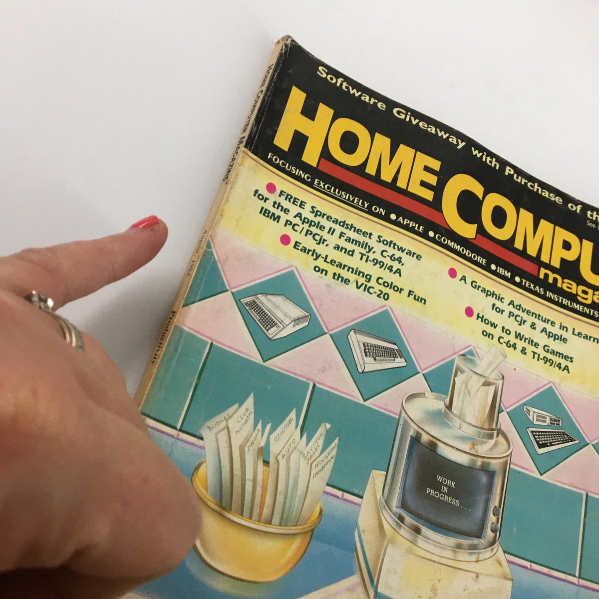 Cover image of VTG Home Computer Magazine August 1984 featuring the title prominently, showcasing retro graphics and a vintage design related to LOGO programming.
