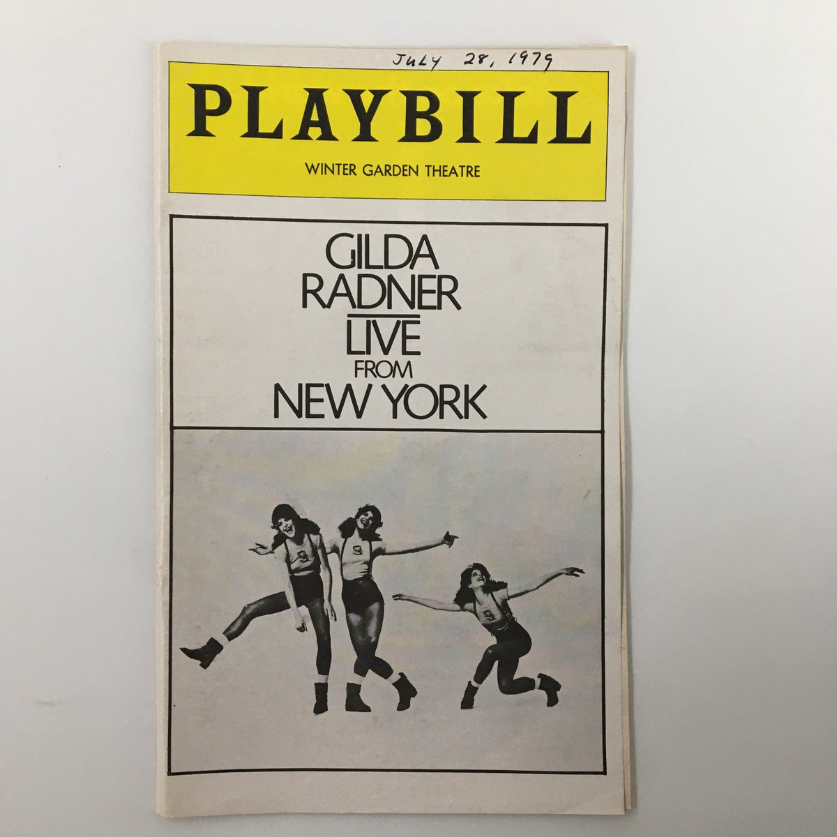 1979 Playbill Winter Garden Theatre Gilda Radner Live from New York featuring a vintage cover design with a black and white photo of performers.