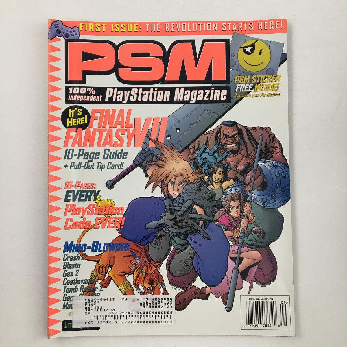 PlayStation Magazine, September 1997, Issue #1: Featuring a 10-page guide on Final Fantasy VII