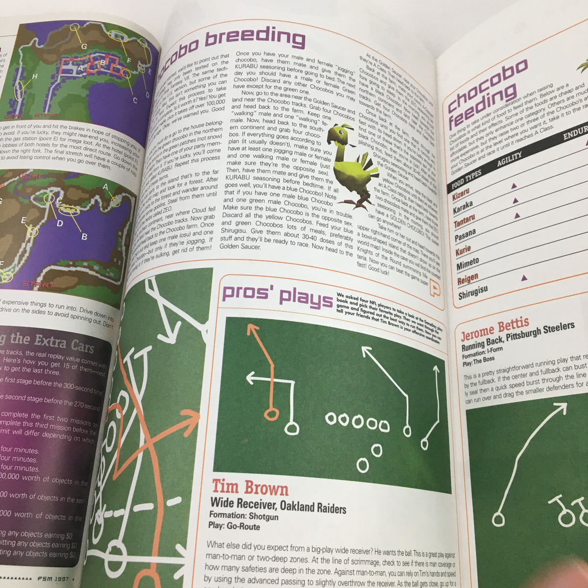 PlayStation Magazine September 1997 showcasing a detailed Chocobo breeding and feeding guide along with gameplay strategies for Final Fantasy VII.