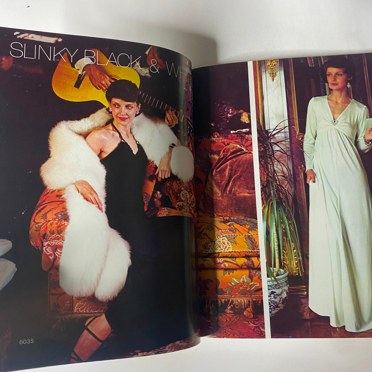 Stylish nightwear and party outfits from the 1973 Simplicity Holiday Gift Catalog, featuring elegant designs ideal for festive gatherings.