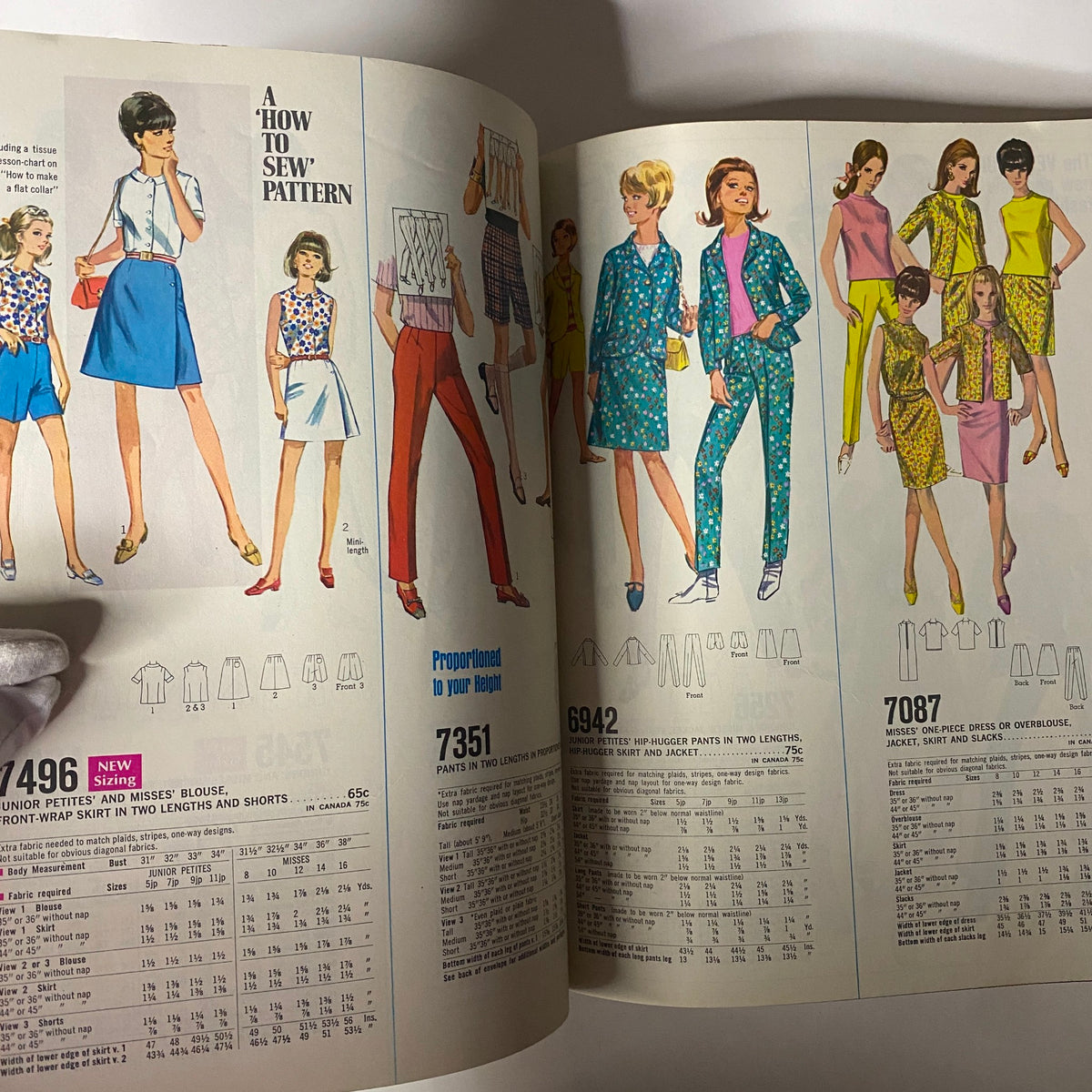 1968 September Simplicity Catalog showcasing sewing patterns for women's clothing, featuring various fashionable outfits and detailed sewing instructions.