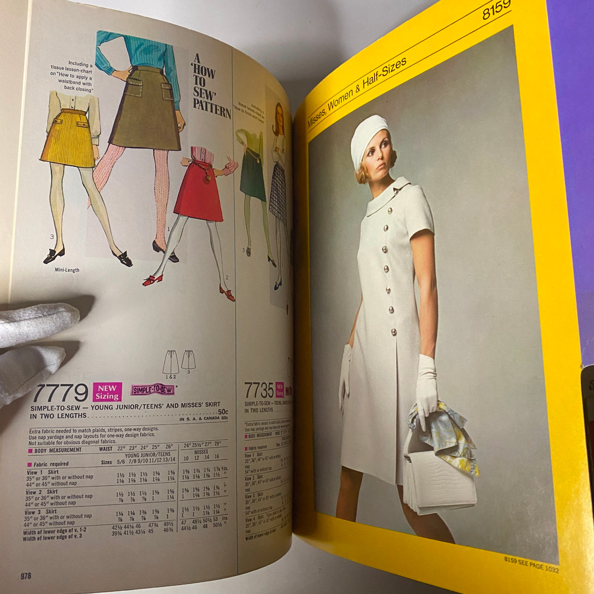 1969 February Simplicity Spring Catalog Sewing Pattern showcasing stylish mini skirts and dresses for women and juniors, featuring easy-to-sew instructions and design variations.
