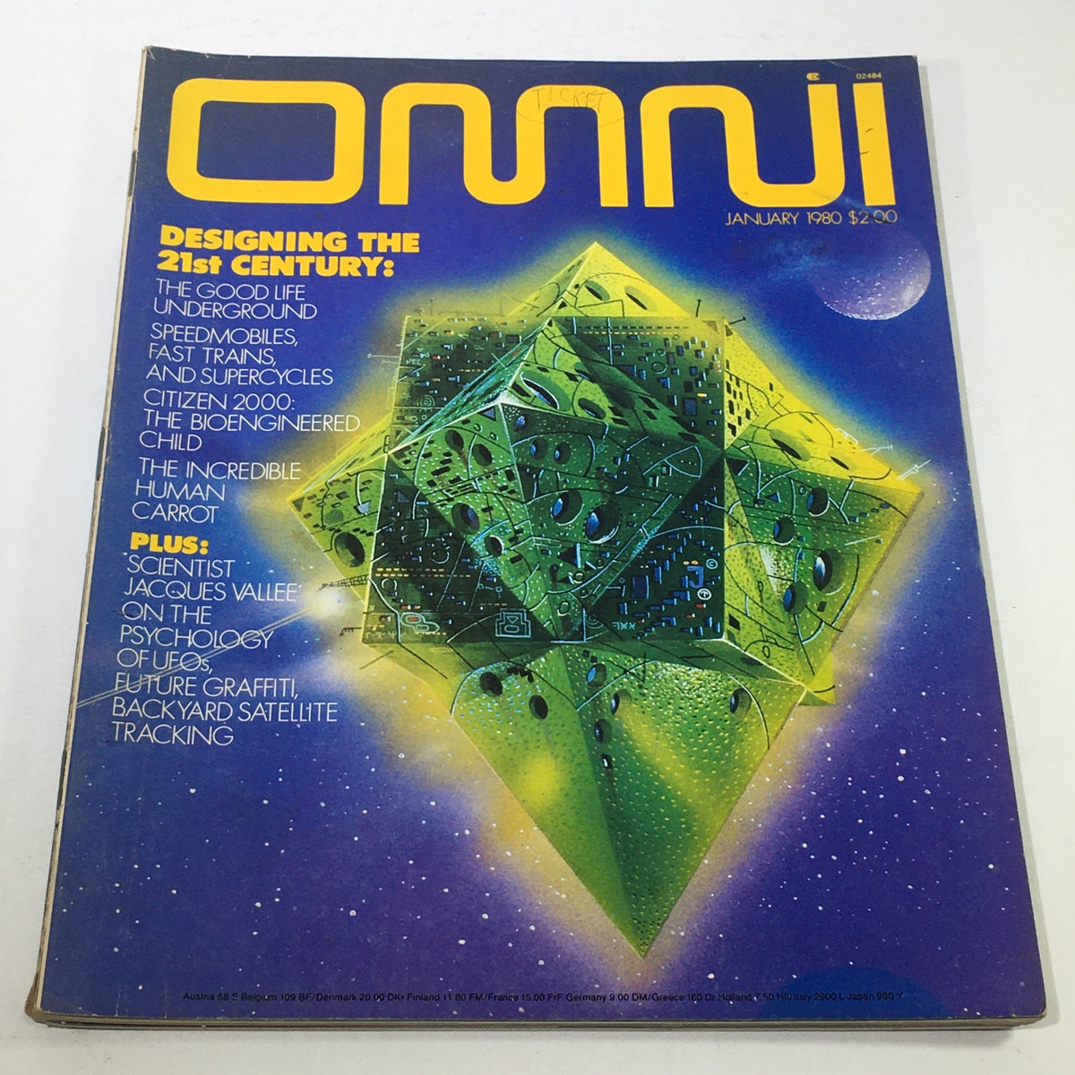 Omni Magazine January 1980 cover featuring the title 'Designing The 21st Century' with a striking graphic design and futuristic illustration.