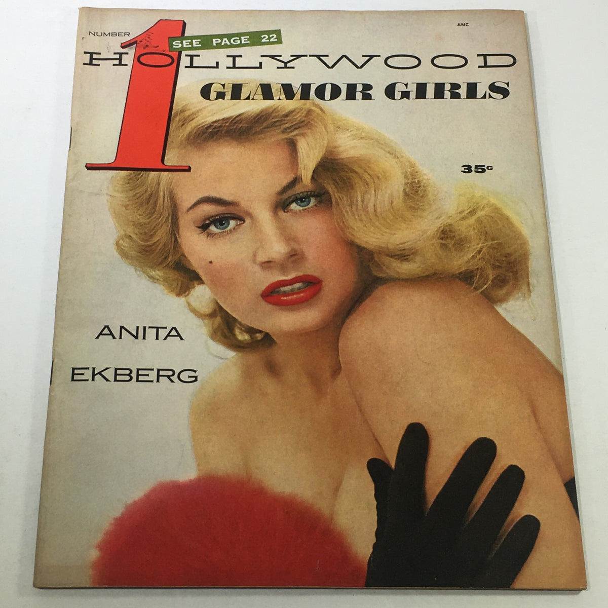 Vintage No. 1 Hollywood Glamor Girls Magazine: 1955 - Anita Ekberg Cover