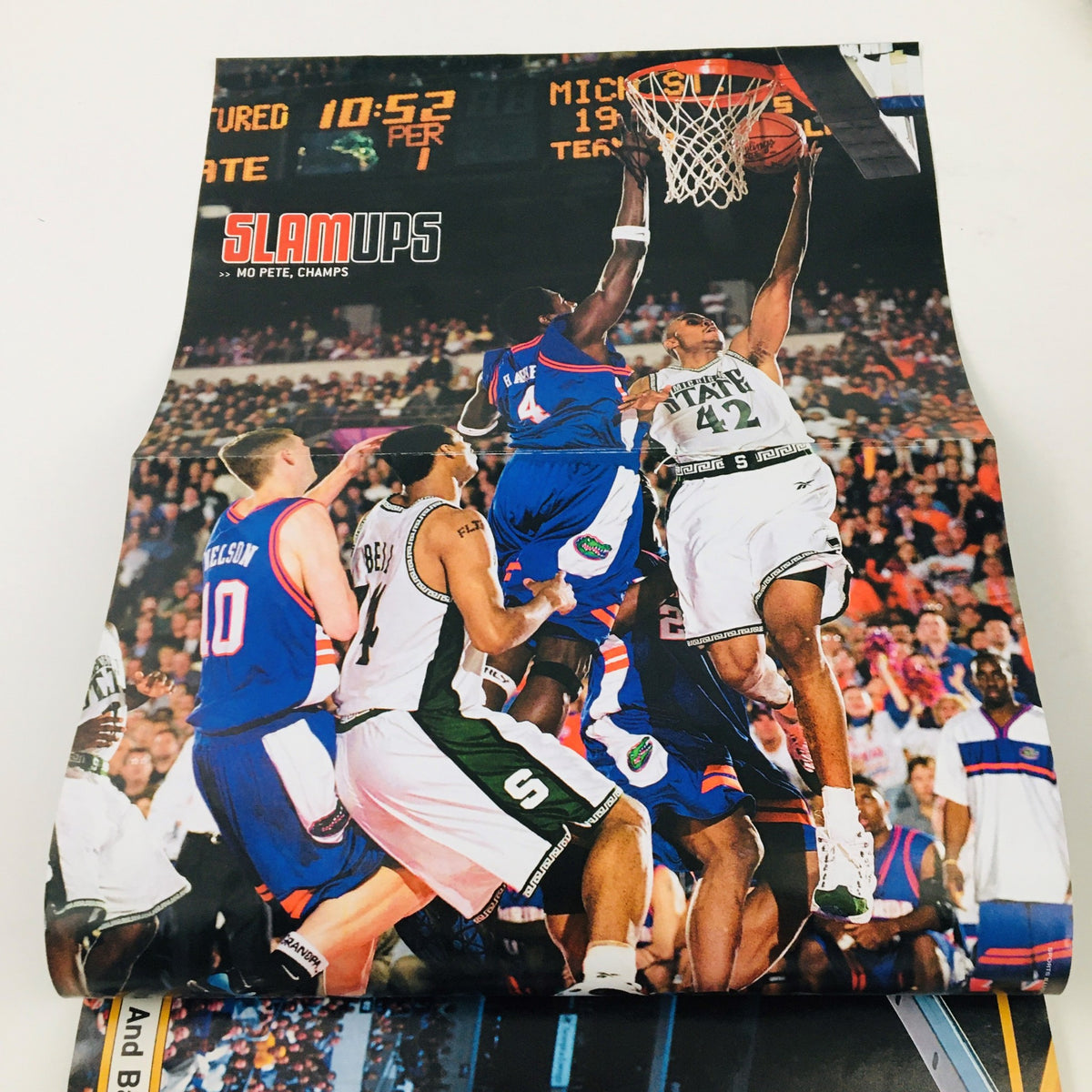 Attached poster from Slam Magazine June 2000, featuring action shots from a basketball game, complementing the cover with Shaquille O'Neal and Kobe Bryant.
