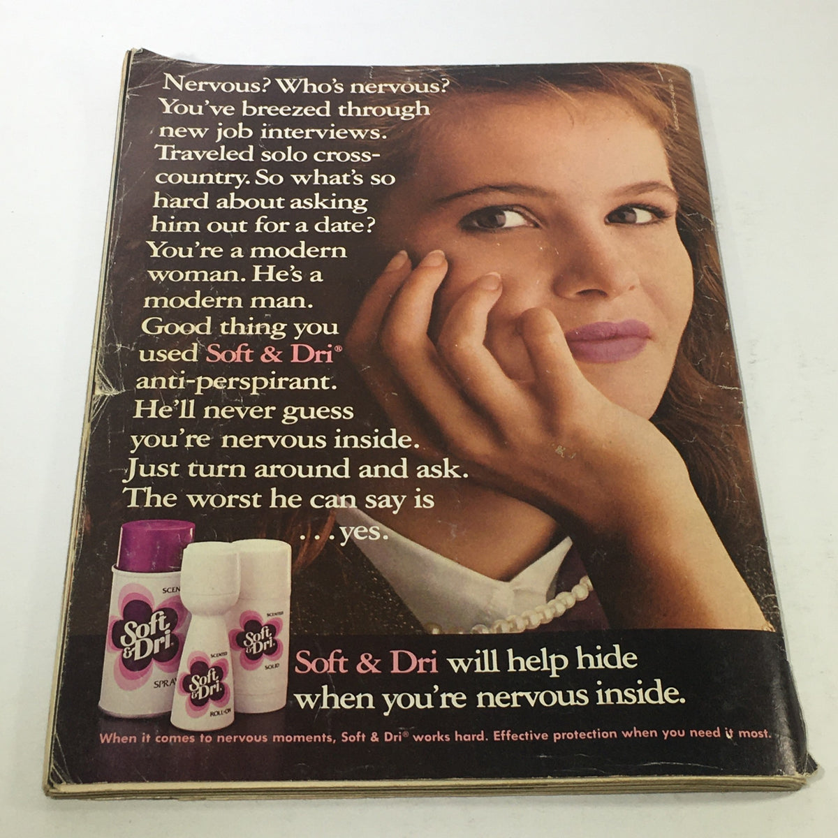Back cover of the VTG People Weekly Magazine from May 13, 1985, featuring an advertisement for Soft & Dri anti-perspirant, reflecting the 1980s advertising style.