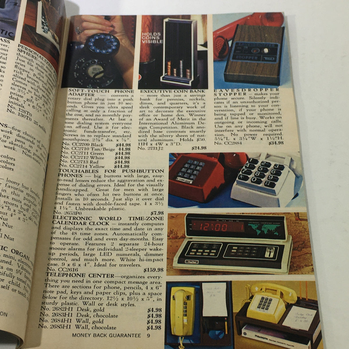 Interior page of the VTG Taylor Gifts Catalog Since 1953: Spring 1978 - showcasing unique gift items such as decorative clocks and coin banks.