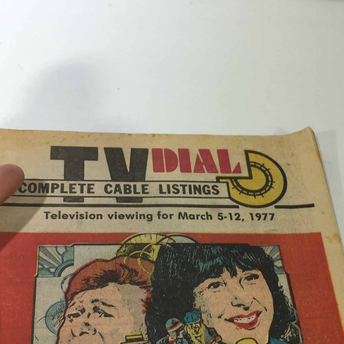Vintage TV Dial magazine cover featuring 'Complete Cable Listings' for the week of March 5-12, 1977, showcasing Steve & Eydie Cole Porter.