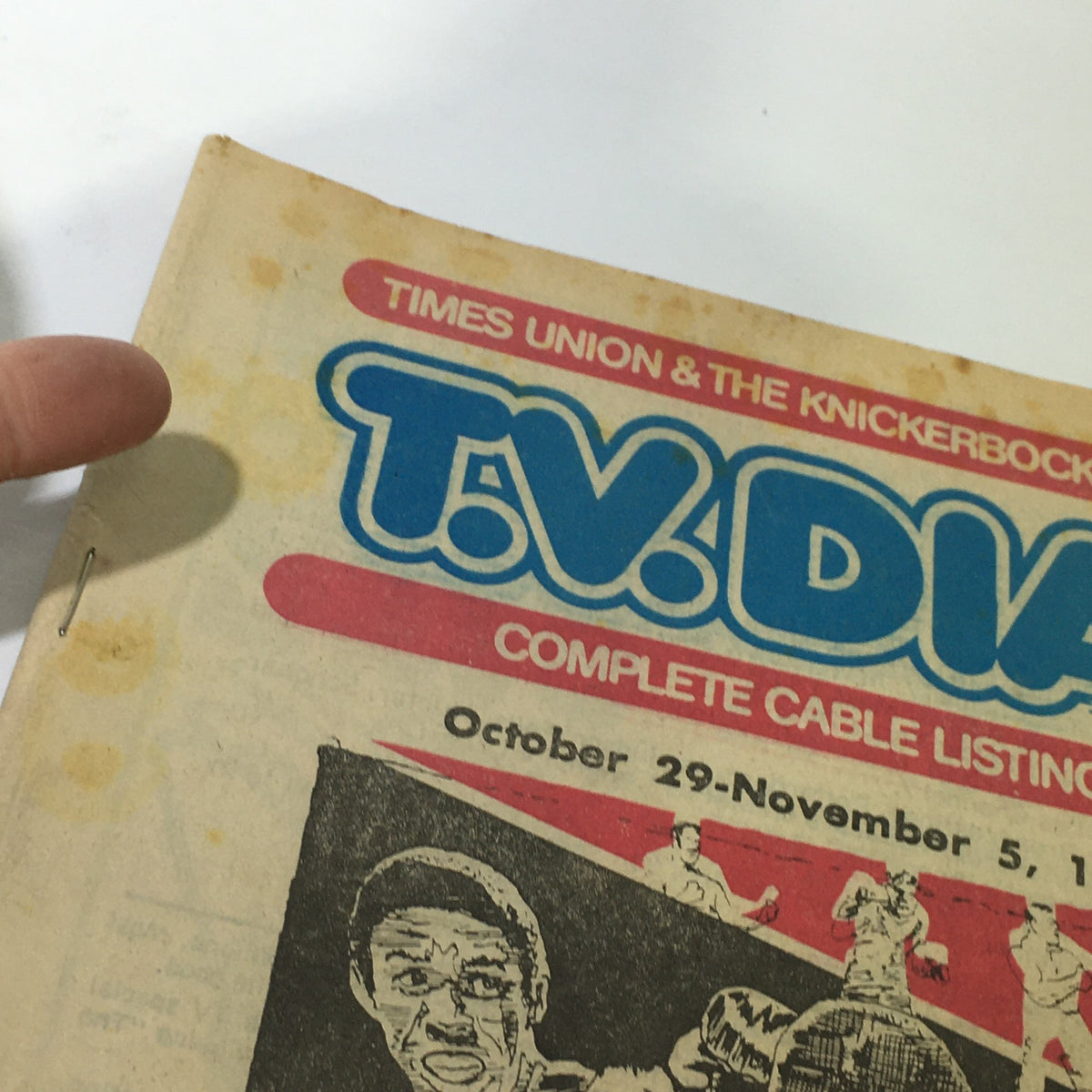 Close-up of the cover of VTG TV Dial Complete Cable Listings October 29-November 5 1977 with the title prominently displayed.