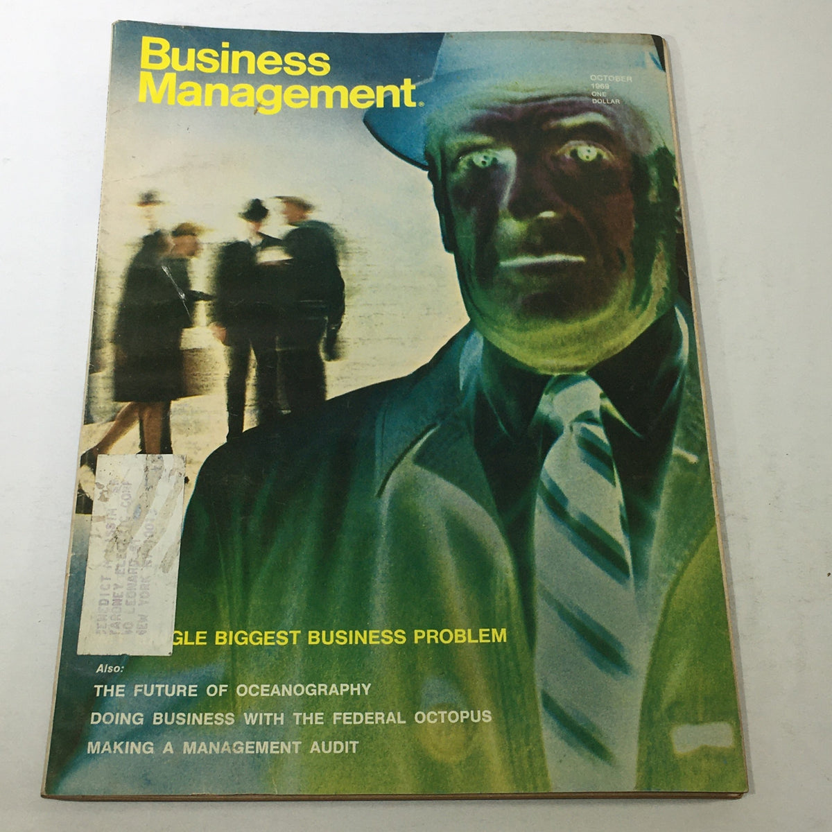 Cover image of VTG Business Management Magazine from October 1969, featuring the theme 'The Future of Oceanography', with a striking design including blurred figures in business attire and a focus on the title at the top.