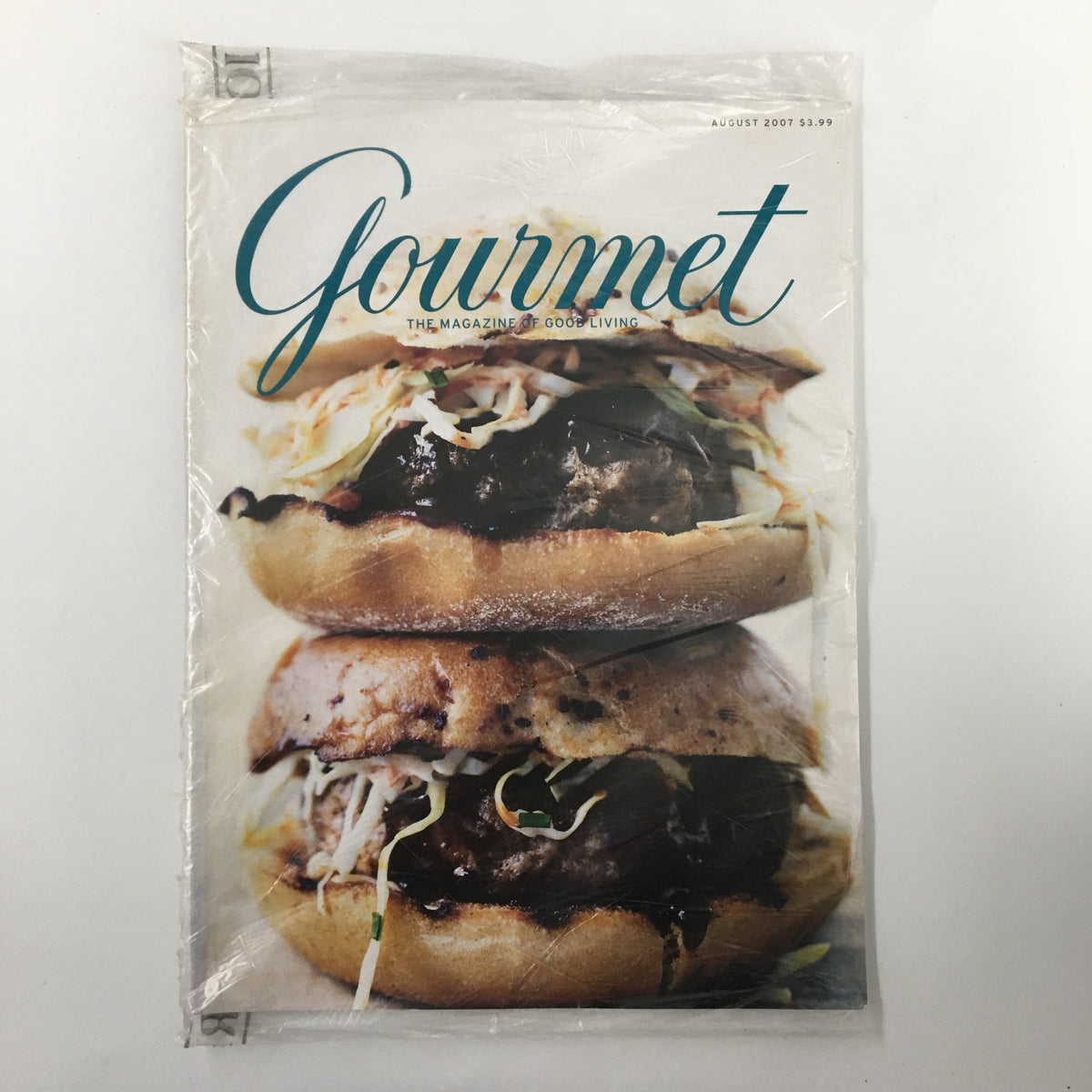 Gourmet Magazine August 2007 featuring delicious beef-and-split-pea stew on the cover, sealed and in original plastic.