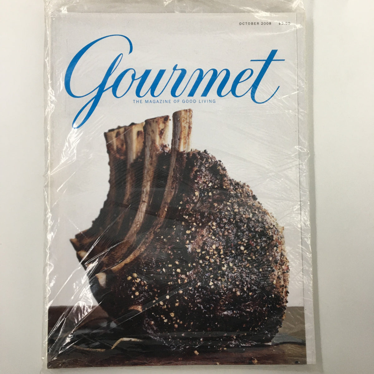 Gourmet Magazine October 2008 cover featuring Southern cuisine, showcasing a beautifully presented dish with a focus on modern cooking techniques.