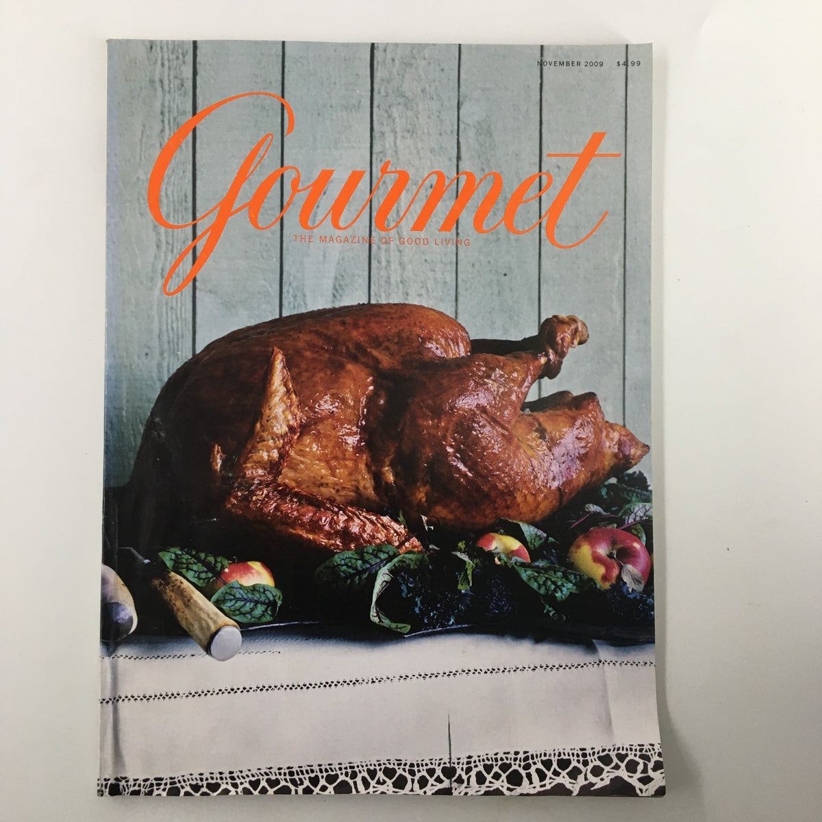 Gourmet Magazine November 2009 cover featuring a roasted turkey, reflecting the theme 'Going Beyond The Turkey Sandwich'.