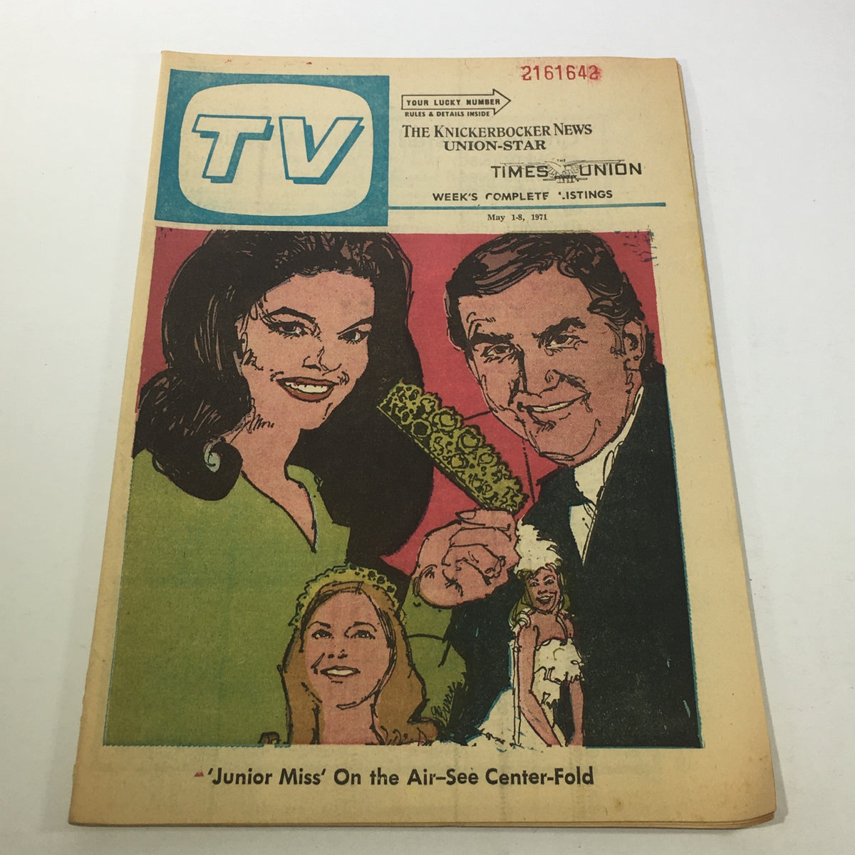 VTG TV Week's Complete Listings May 1-8 1971 cover featuring 'Junior Miss' on the air, illustrated with vibrant colors.