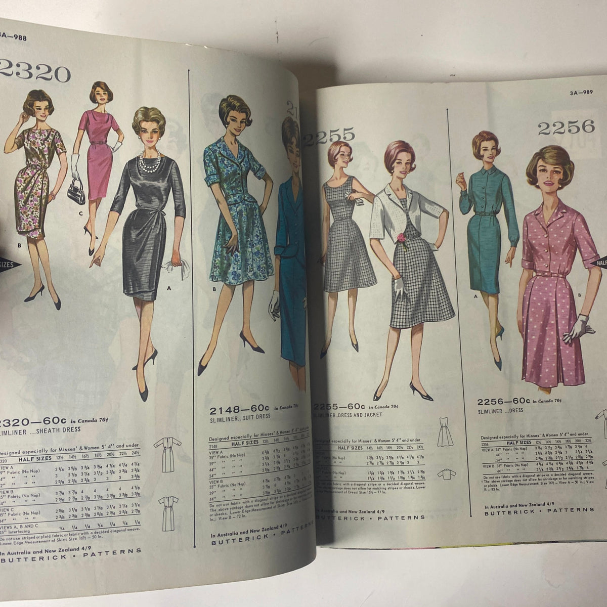 1963 Butterick June Catalog displaying elegant dress patterns for women, highlighting classic 1960s fashion trends with various silhouettes and styles.