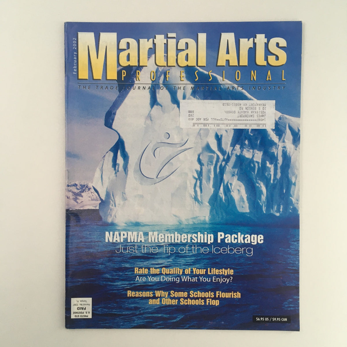 Cover of Martial Arts Pro Magazine February 2002 featuring the NAPMA Membership Package.