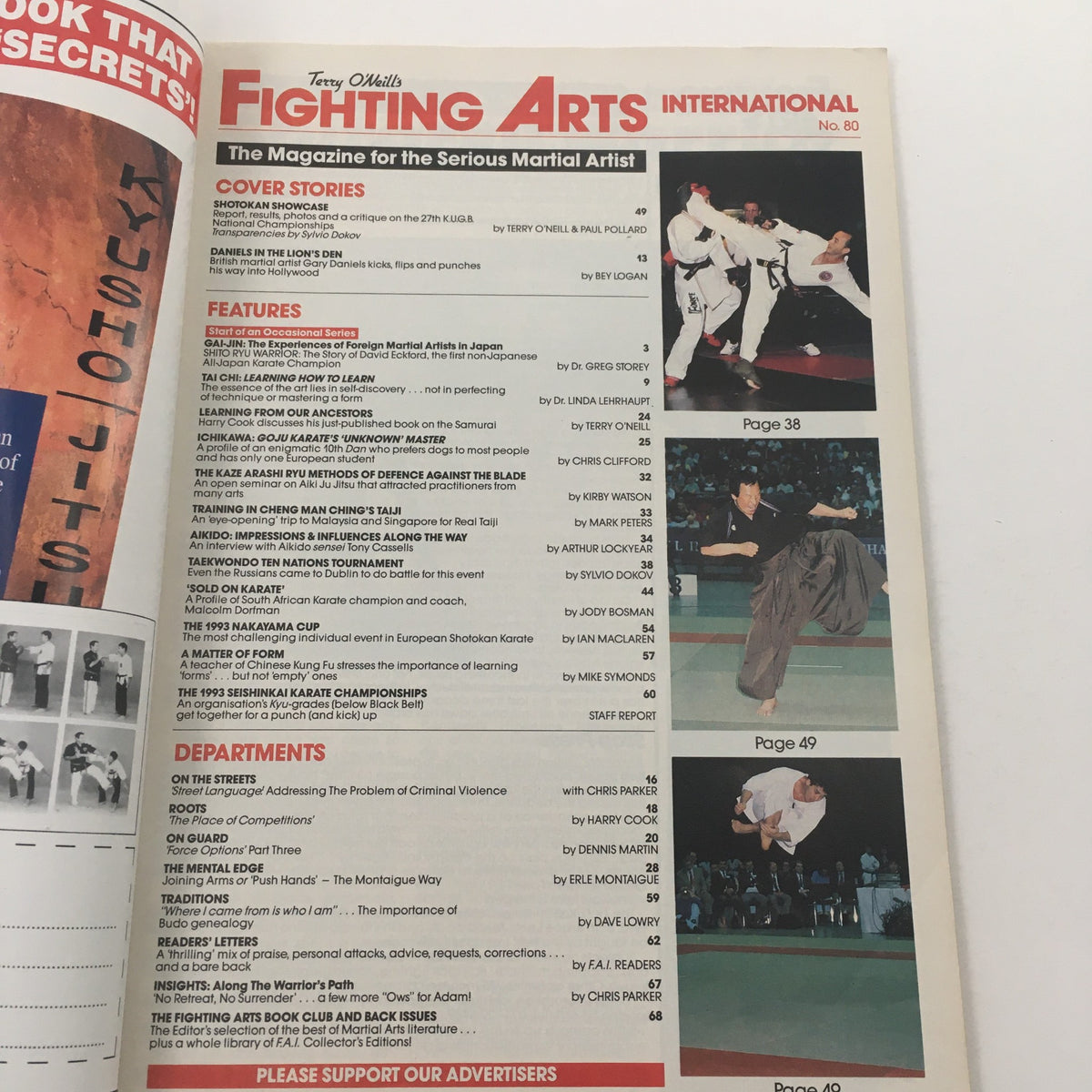 Fighting Arts International Magazine No. 80 interior page showcasing features and articles related to martial arts.