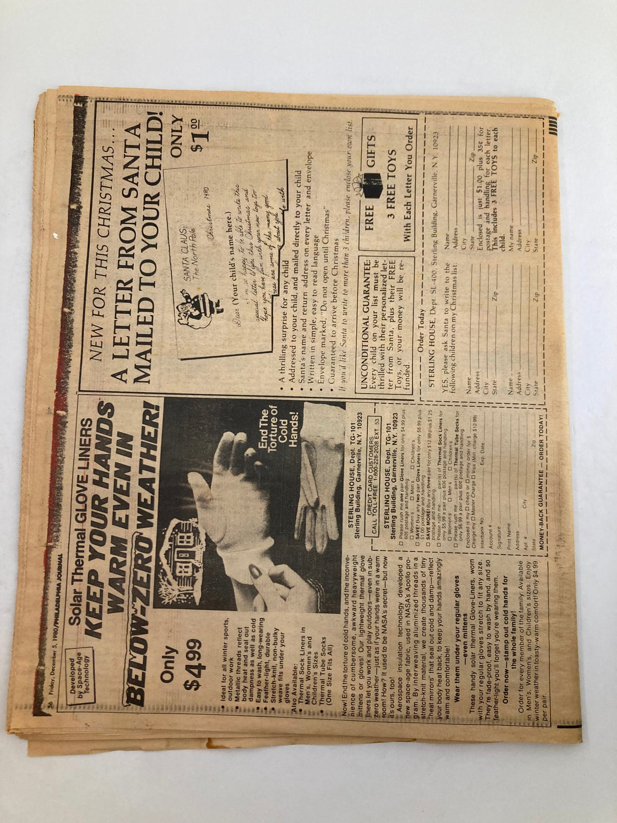 Philadelphia Journal Tabloid December 5 1980 Vol 3 #305 featuring advertisements and articles for the holiday season.
