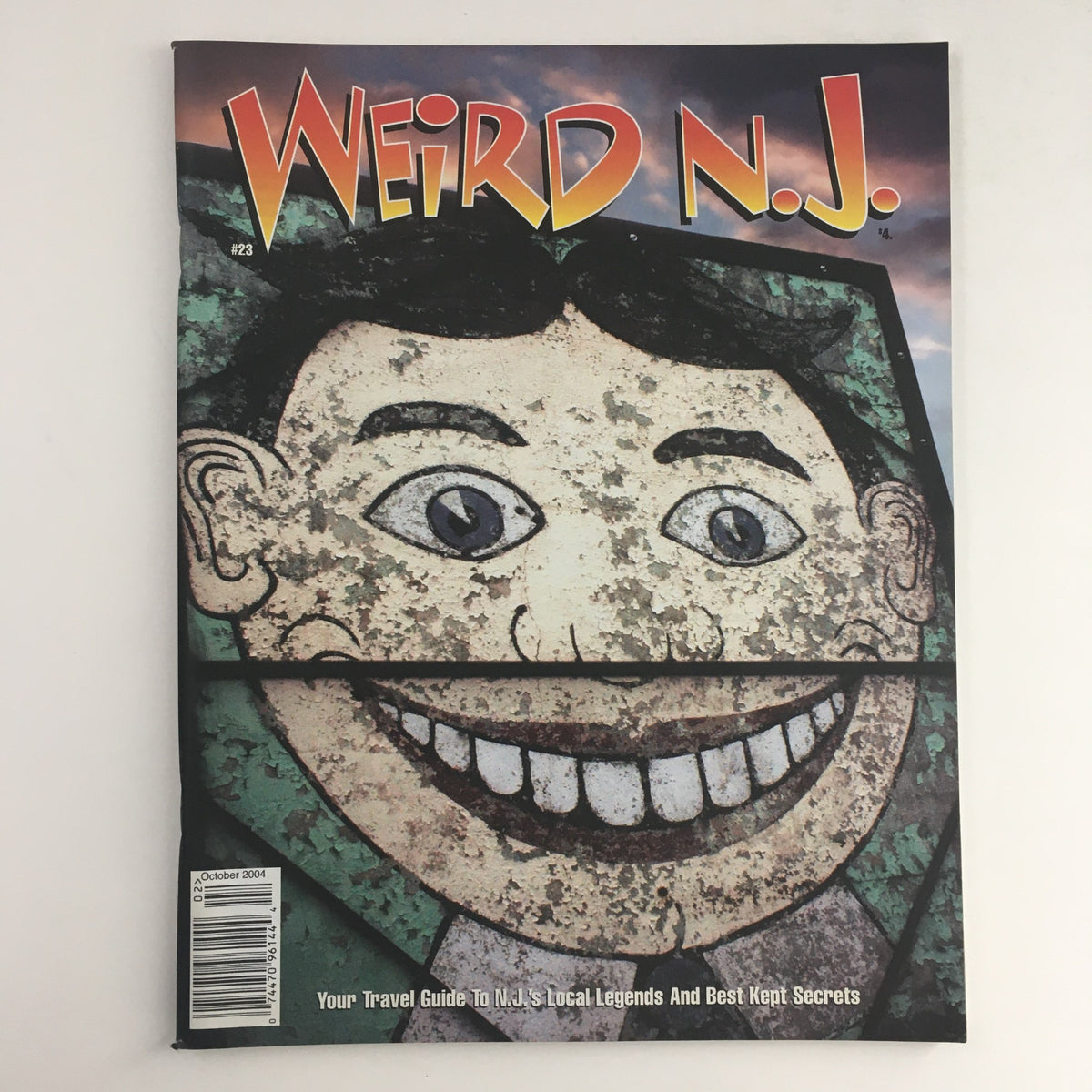Weird N.J. Magazine 2004 #23 cover featuring a unique illustration showcasing New Jersey's local legends and best kept secrets, highlighting its eccentric attractions.