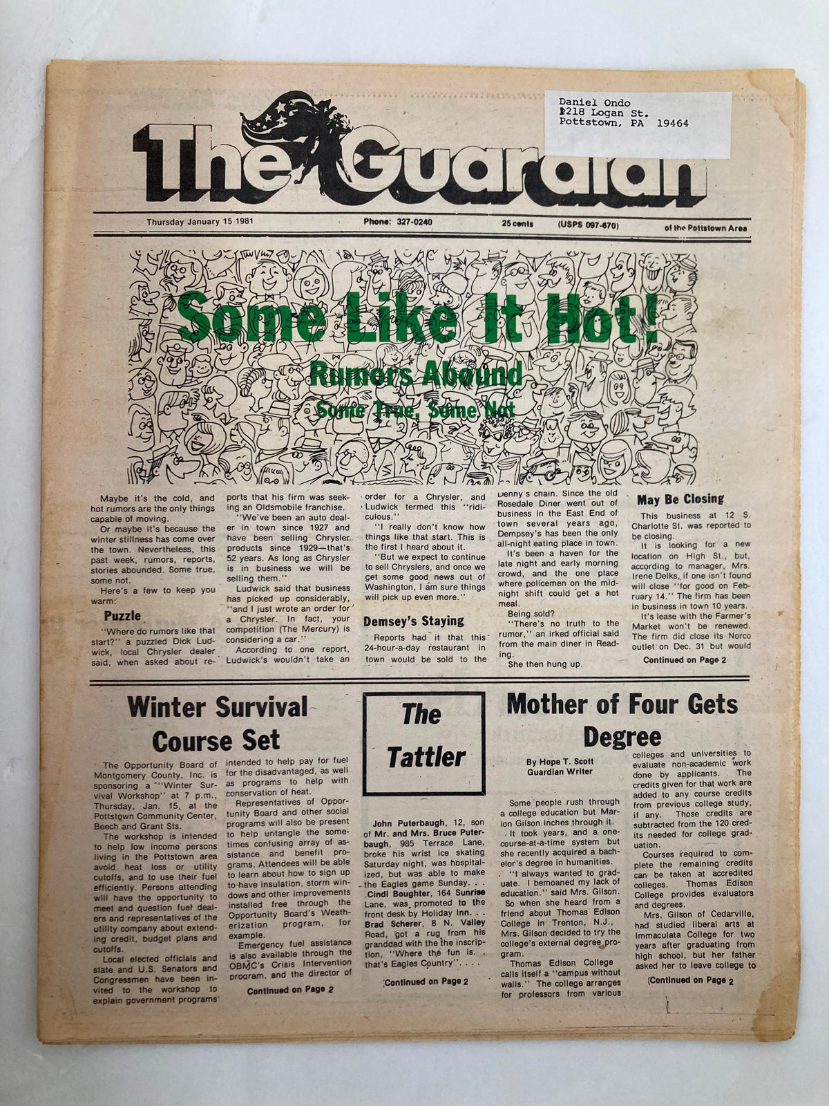 The Guardian Newspaper January 15 1981 Rumors Abound Some True, Some Not