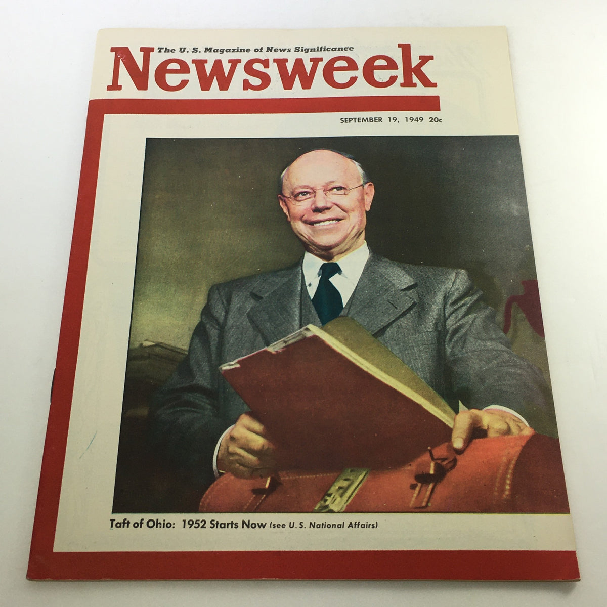 VTG Newsweek Magazine September 19 1949 featuring Robert A. Taft on the cover, reflecting historical political themes.