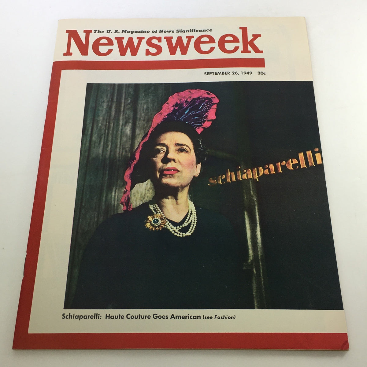 Vintage Newsweek Magazine September 26 1949 - Elsa Schiaparelli / Newsstand