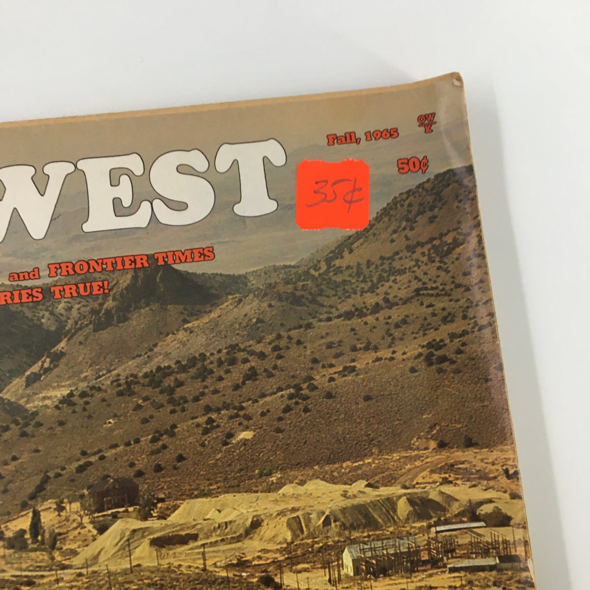 Cover image of VTG Old West Magazine Fall 1965 featuring the title prominently displayed with price stickers, evoking vintage charm.