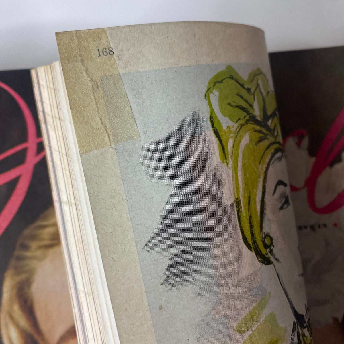 Photo showing the spine of Ladies' Home Journal library bound magazine, revealing the year 1945 and page numbers, part of a complete set for the year.