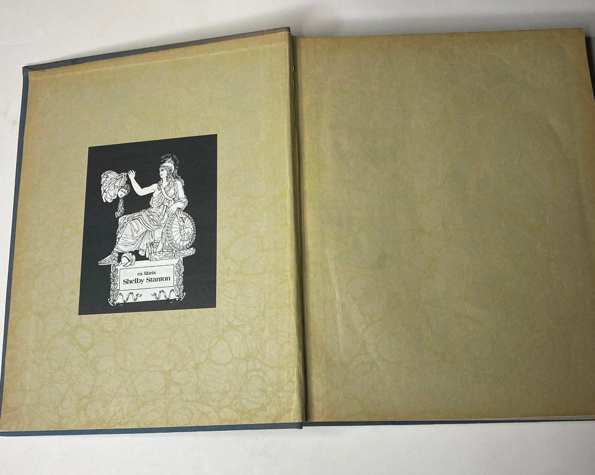 Inside view of the Ladies' Home Journal Bound Magazine 1936, showcasing a personalized ex libris label belonging to Shelby Stanton.