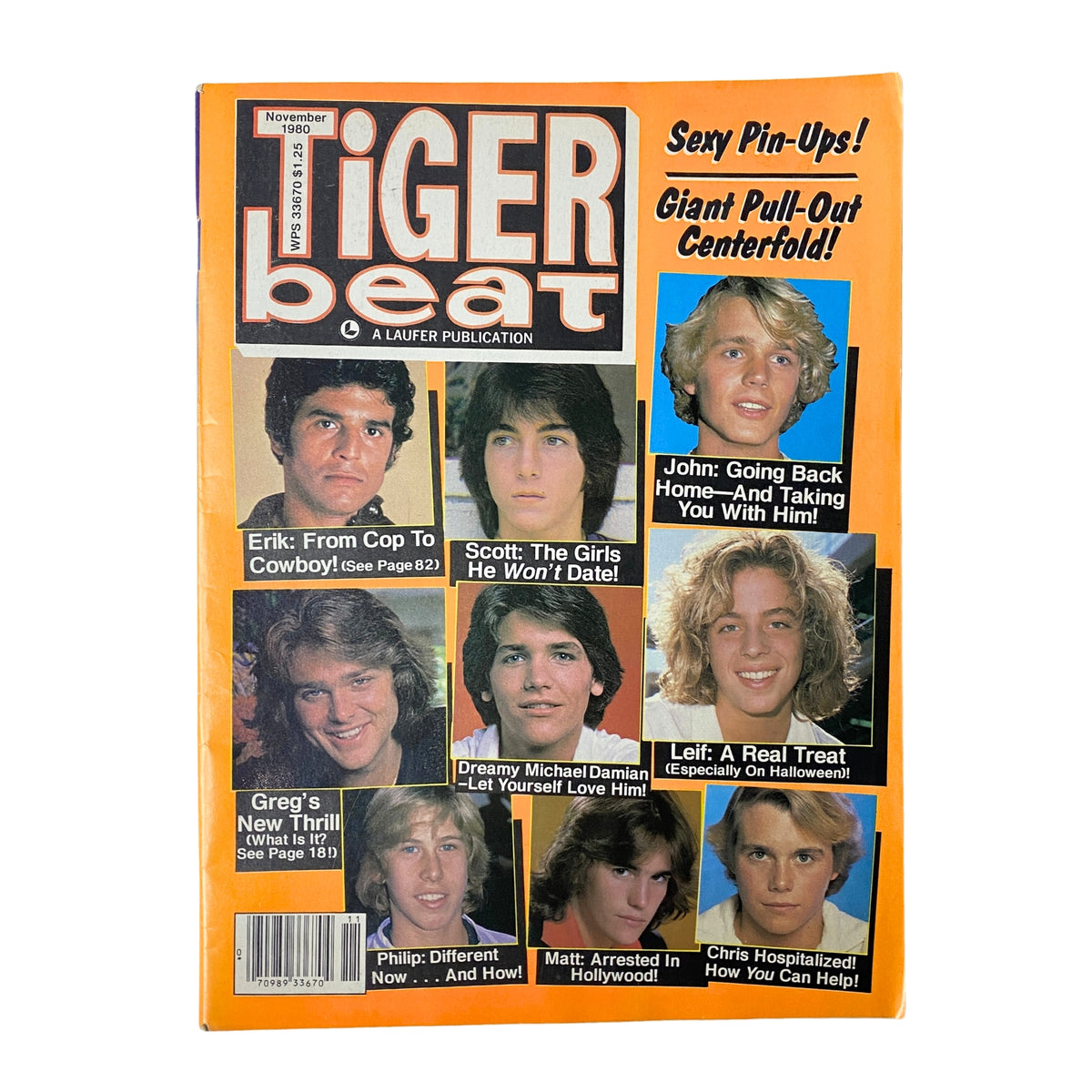 Tiger Beat Magazine November 1980 Scott Baio, Michael Damian No Label