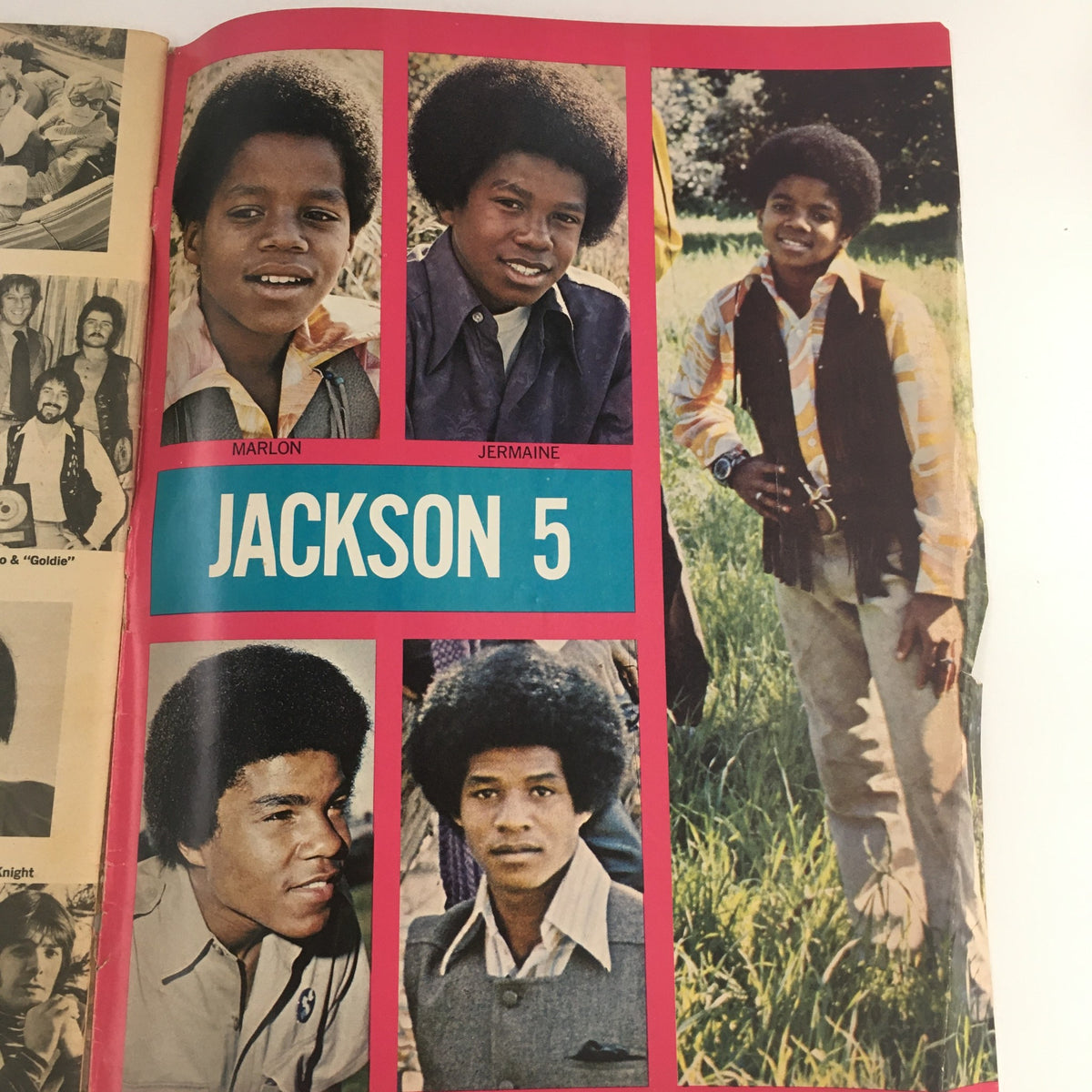 16 Magazine March 1971 showcasing the Jackson 5 with vibrant photography, highlighting Marlon and Jermaine.