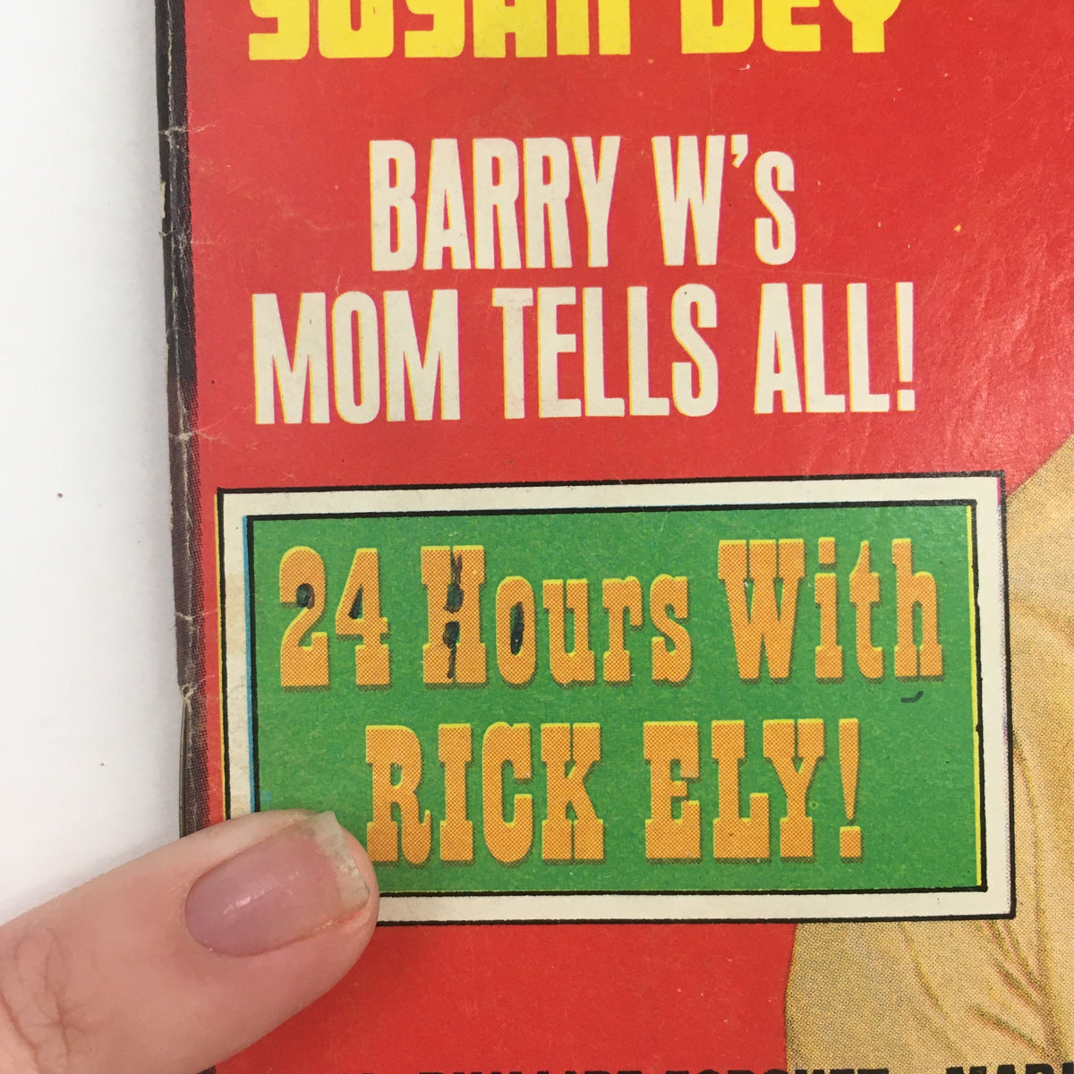 Close-up of Tiger Beat Magazine January 1971 showcasing the feature '24 Hours With Rick Ely!' emphasizing classic entertainment from the 1970s.