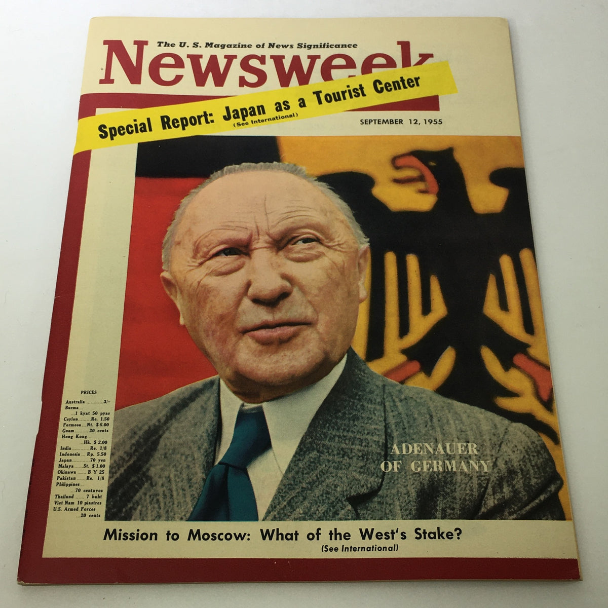 Vintage Newsweek Magazine September 12 1955 - Konrad Adenauer of Germany / No Label