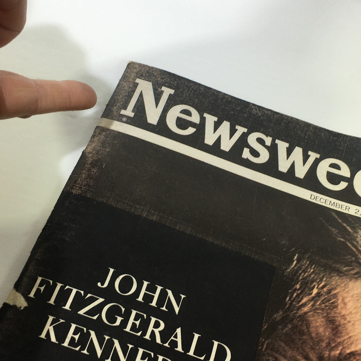 Cover of the vintage Newsweek magazine dated December 2, 1963, featuring John Fitzgerald Kennedy, highlighting its historical significance and vintage condition.