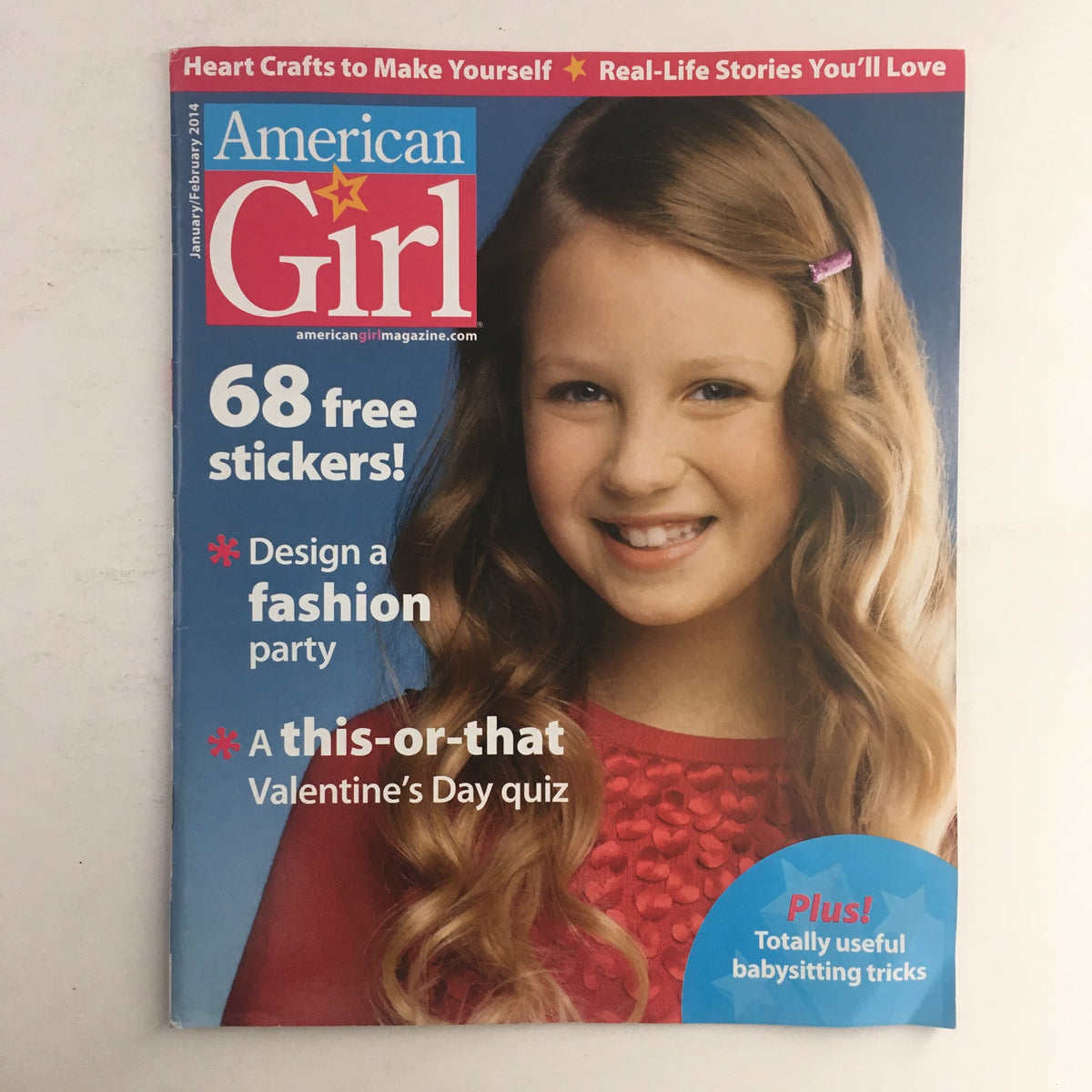 American Girl Magazine January 2014 Heart Crafts To Make, W Sticker No Label