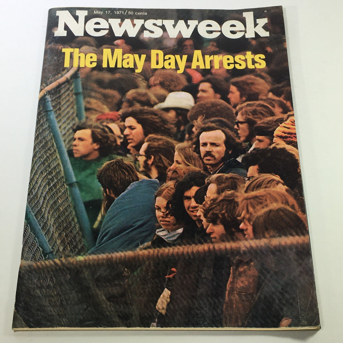VTG Newsweek Magazine May 17 1971 cover featuring a crowd during the May Day arrests, showcasing the social movements of the early 1970s.