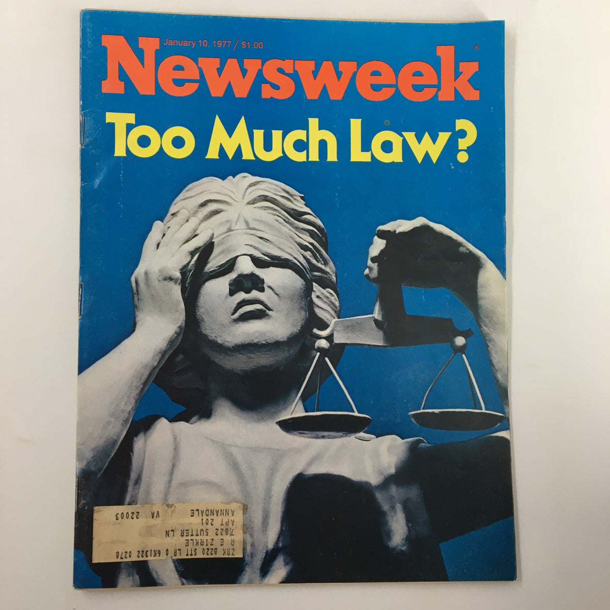 Vintage Newsweek Magazine January 10 1977 Too Much Law, Argo Merchant Oil Spill