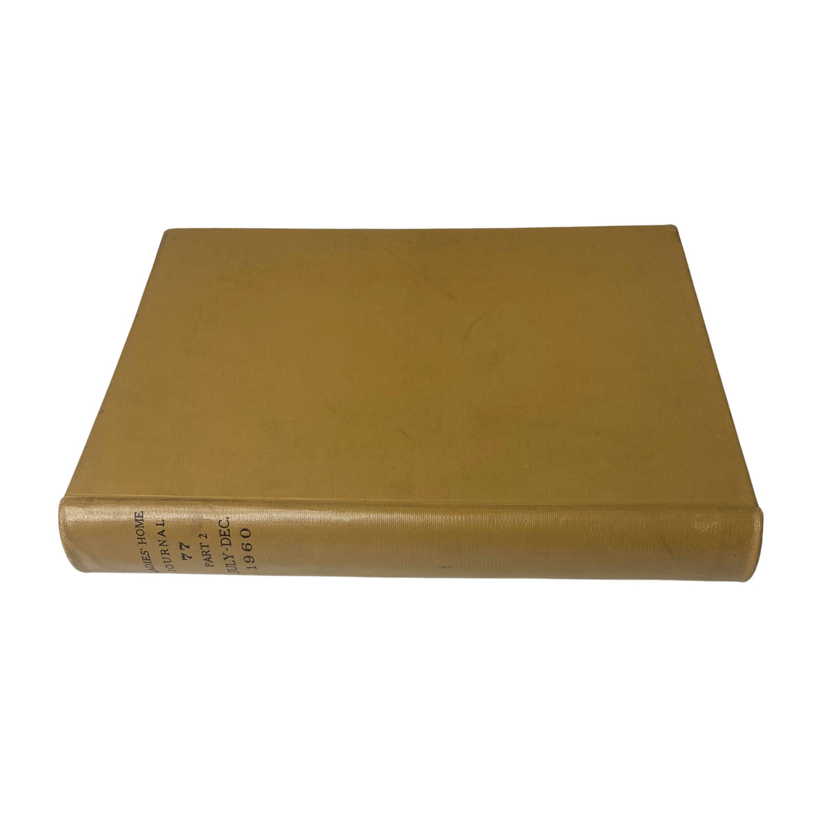 Ladies' Home Journal Library Bound Magazine 1960 - A top view of the complete bound volume with smooth yellow cover, showcasing the year 1960.