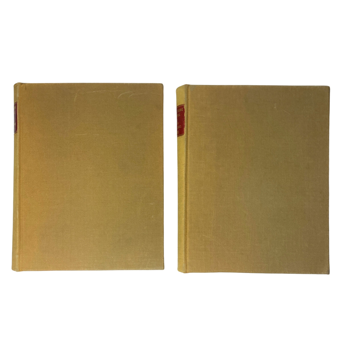 Ladies' Home Journal Library Bound Magazine 1945, featuring the front views of the two bound volumes in yellow cloth covers.