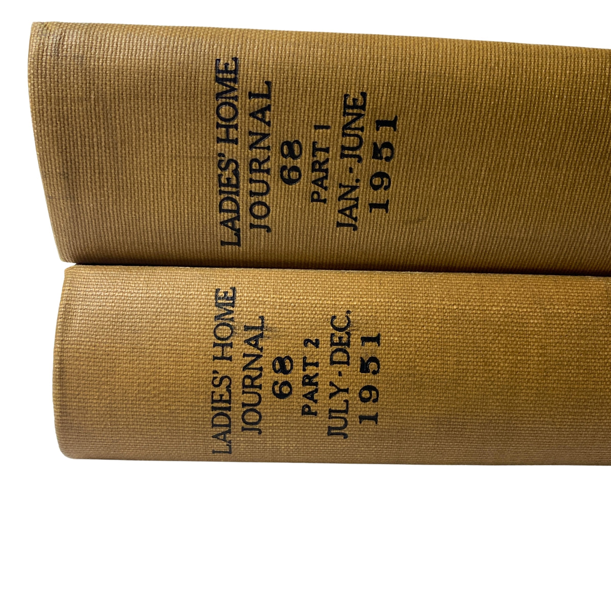 Ladies' Home Journal Library Bound Magazine 1951 Full Year January - December, capturing the detailed spine markings of the bound issues.
