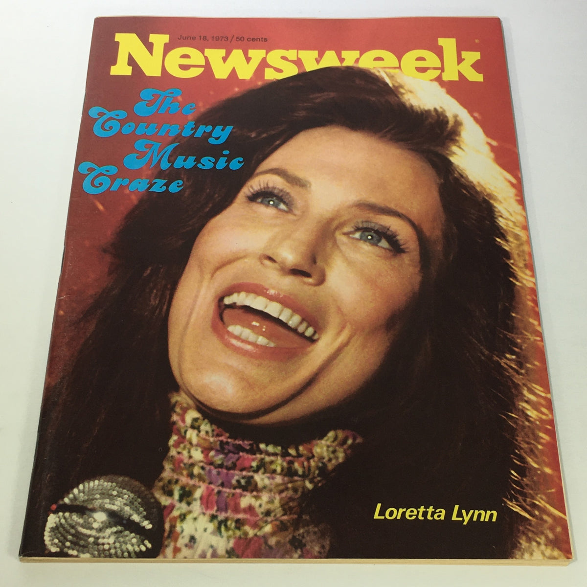 VTG Newsweek Magazine cover from June 18, 1973 featuring Loretta Lynn, highlighting 'The Country Music Craze', a vintage collectible magazine in excellent condition.