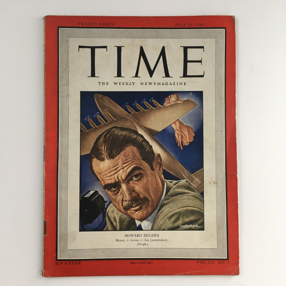 Time Magazine July 19 1948 Vol 52 #3 Business Magnate Howard Hughes, No Label