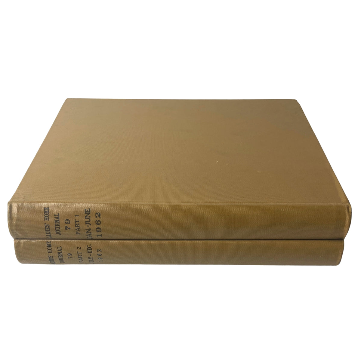 Ladies' Home Journal Library Bound Magazine 1962 showing the spine of the bound volume with January to June labeled.