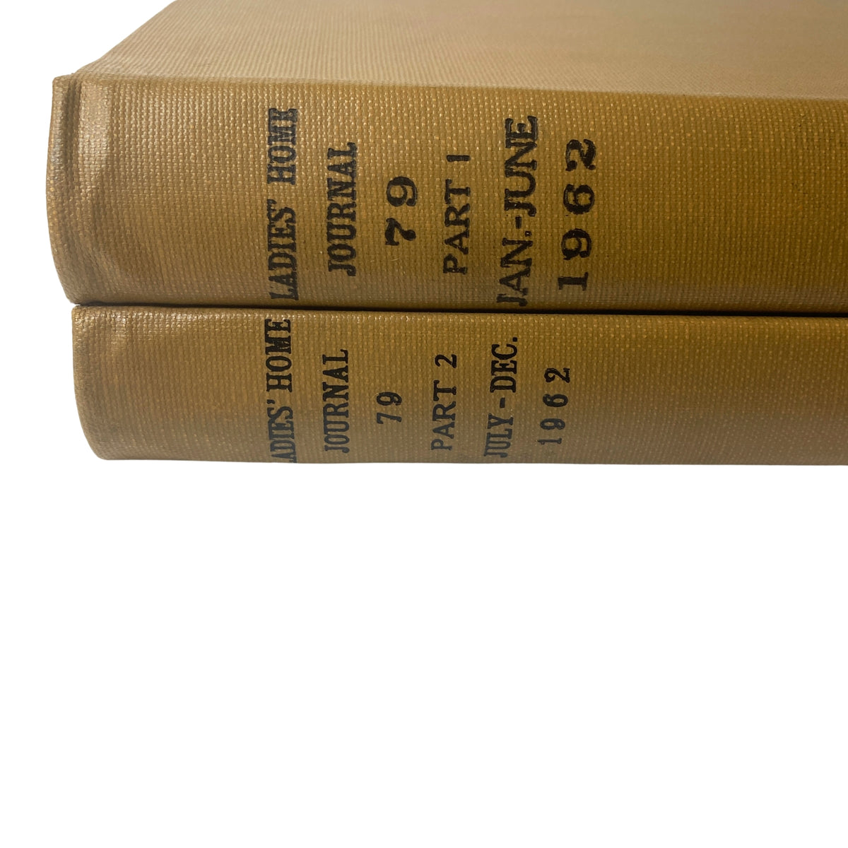 Ladies' Home Journal Library Bound Magazine 1962 featuring the spine of the volume, marking July to December, highlighting a complete year collection.