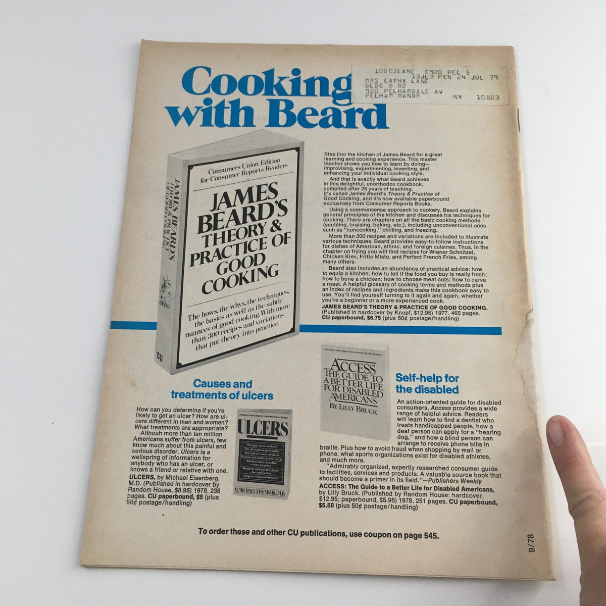 Consumer Reports Magazine September 1978 CU Rates of 15 Food Processors