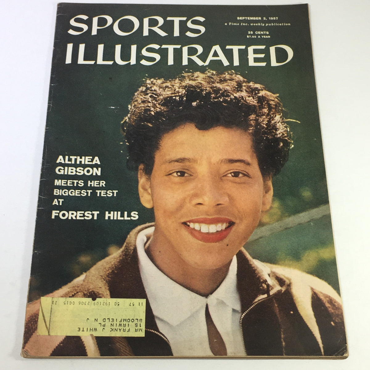 Sports Illustrated magazine cover from September 2, 1957 featuring Althea Gibson, highlighting her pivotal moment at Forest Hills during her historic tennis career.