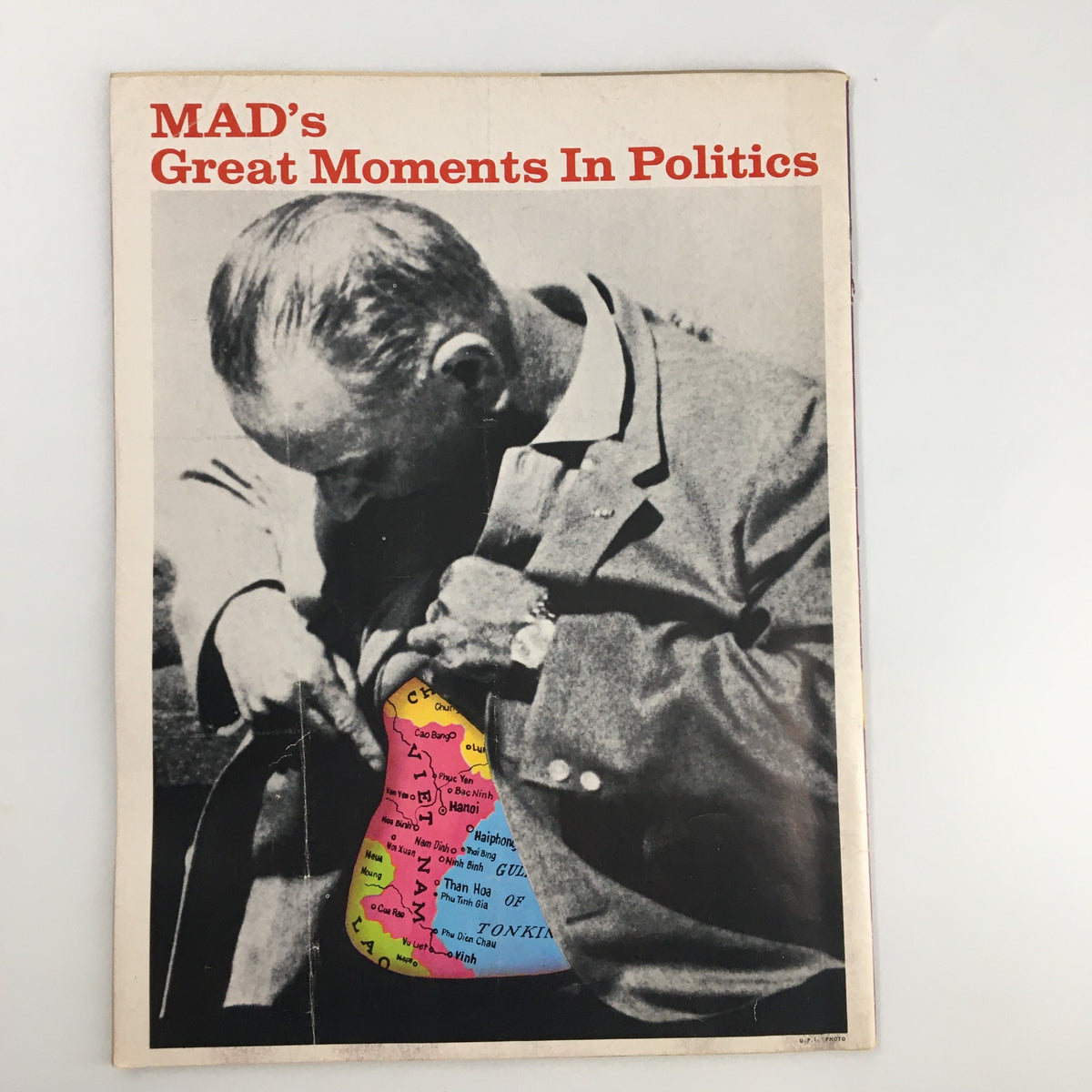 Cover of Mad Magazine January 1968 No. 116 titled 'MAD's Great Moments In Politics,' showcasing a satirical image that highlights the magazine's take on political events.