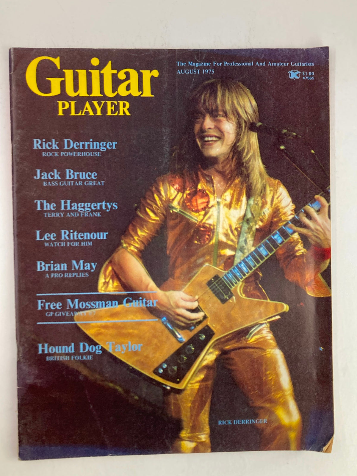 Vintage Guitar Player Magazine August 1975 Vol 9 #8 Rick Derringer & Jack Bruce